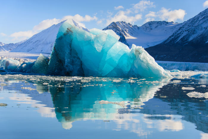 Blues and greens - beautiful cold colors of icebergs.