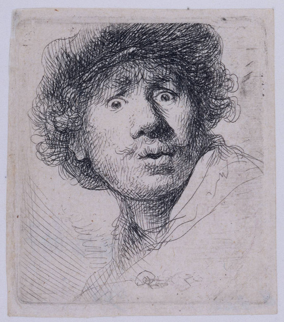 "Self Portrait" 1630, by Rembrandt