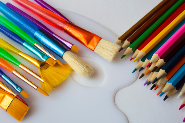 Artist's brushes and pencils.